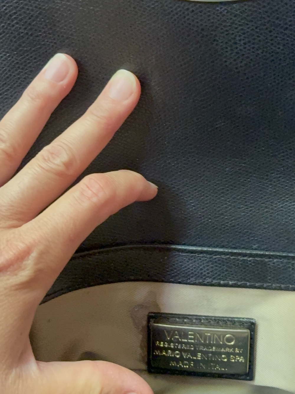 VALENTINO BY MARIO VALENTINO Fleurette Palmellato Crossbody Bag Black Leather - Picture 7 of 14